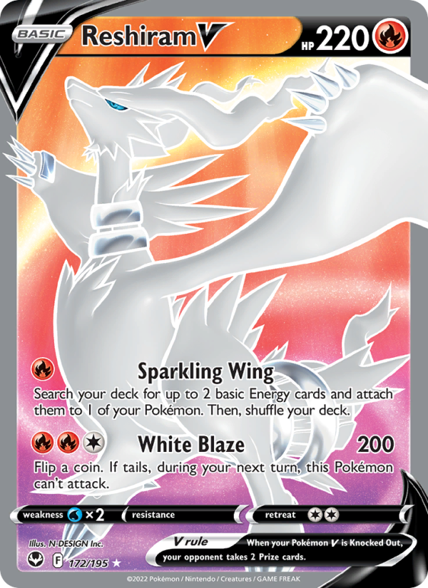 Reshiram V - 172/195 - SWSH12: Silver Tempest (Ultra Rare) — SWSH12: Silver Tempest
