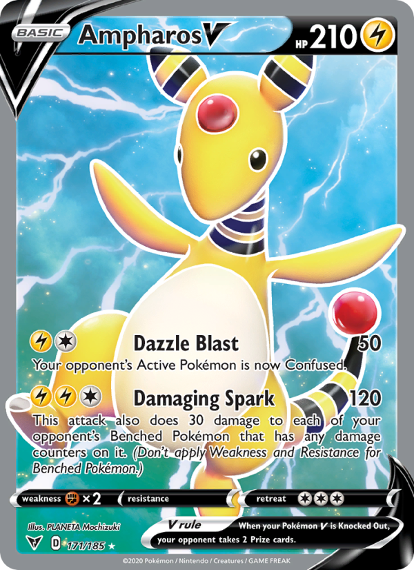 Ampharos V - 171/185 - SWSH4: Vivid Voltage (Ultra Rare) — SWSH04: Vivid Voltage