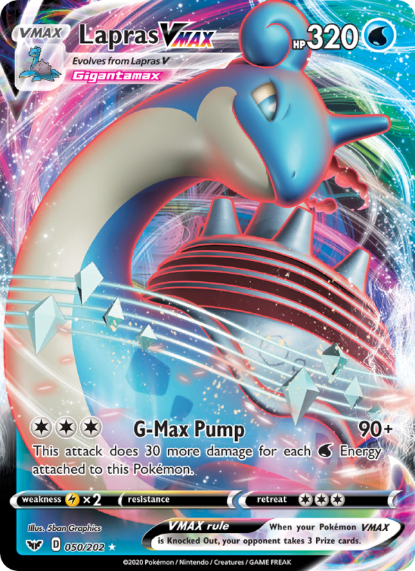 Lapras VMAX - 50/202 - SWSH1: Sword & Shield (Holo Rare VMAX) — SWSH01: Sword & Shield Base Set