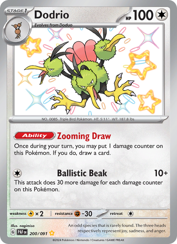 Dodrio - 200/91 - SV04.5: Paldean Fates (Shiny rare) — SV: Paldean Fates