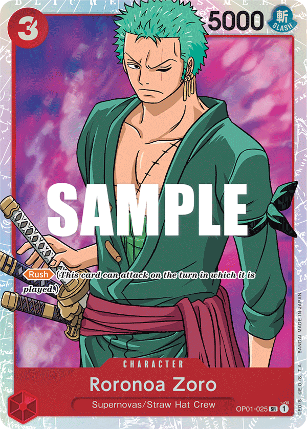 Roronoa Zoro - OP01-025 - ROMANCE DAWN [OP01] (SR) — OP 01: Romance Dawn