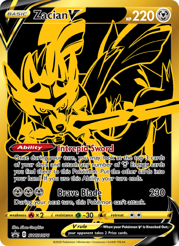 Zacian V - SWSH076/107 - SWSHP: SWSH Black Star Promos (None) — SWSH: Sword & Shield Promo Cards