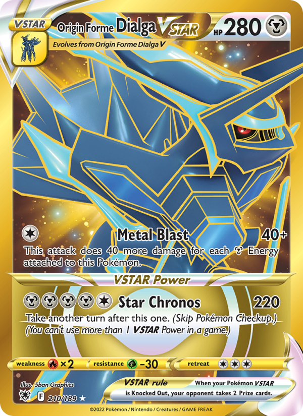 Origin Forme Dialga VSTAR - 210/189 - SWSH10: Astral Radiance (Secret Rare) — SWSH10: Astral Radiance