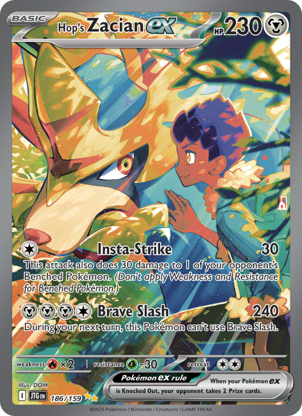 Hop's Zacian ex - 186/159 - SV09: Journey Together (Special illustration rare) — SV09: Journey Together