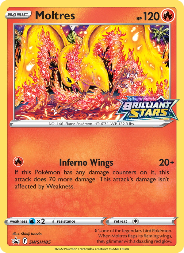 Moltres - SWSH185/107 - SWSHP: SWSH Black Star Promos (None) — SWSH: Sword & Shield Promo Cards
