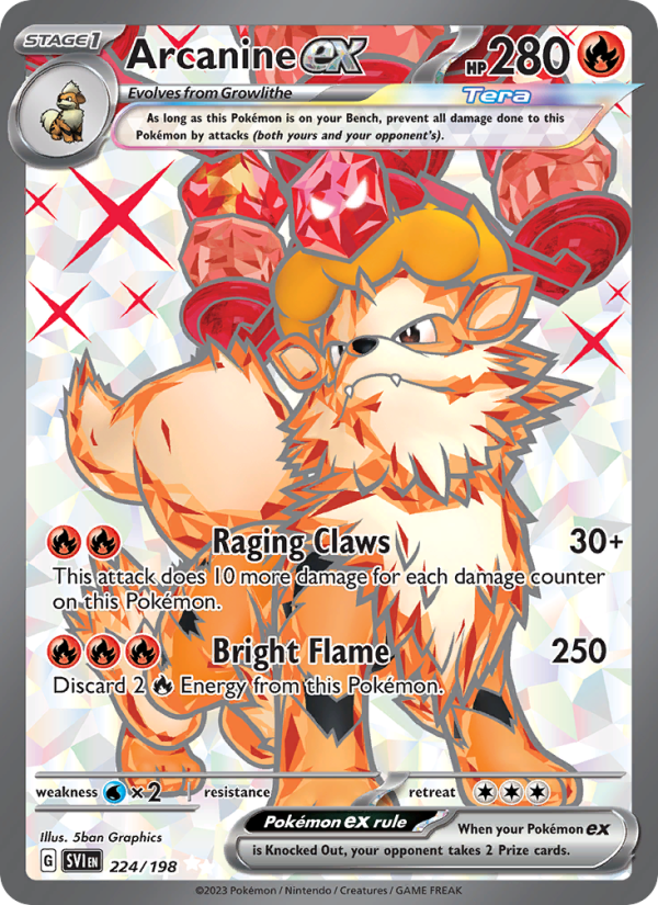 Arcanine ex - 224/198 - SV01: Scarlet & Violet (Ultra Rare) — SV01: Scarlet & Violet Base Set