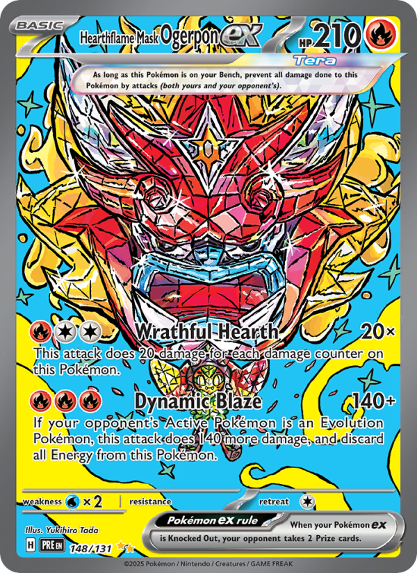 Hearthflame Mask Ogerpon ex - 148/131 - SV08.5: Prismatic Evolutions (Special illustration rare) — SV: Prismatic Evolutions