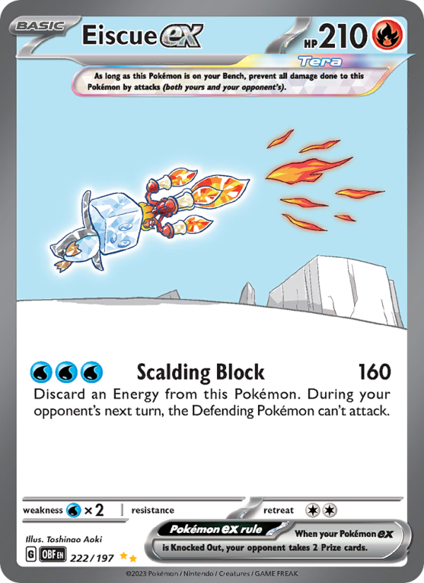 Eiscue ex - 222/197 - SV03: Obsidian Flames (Special illustration rare) — SV03: Obsidian Flames