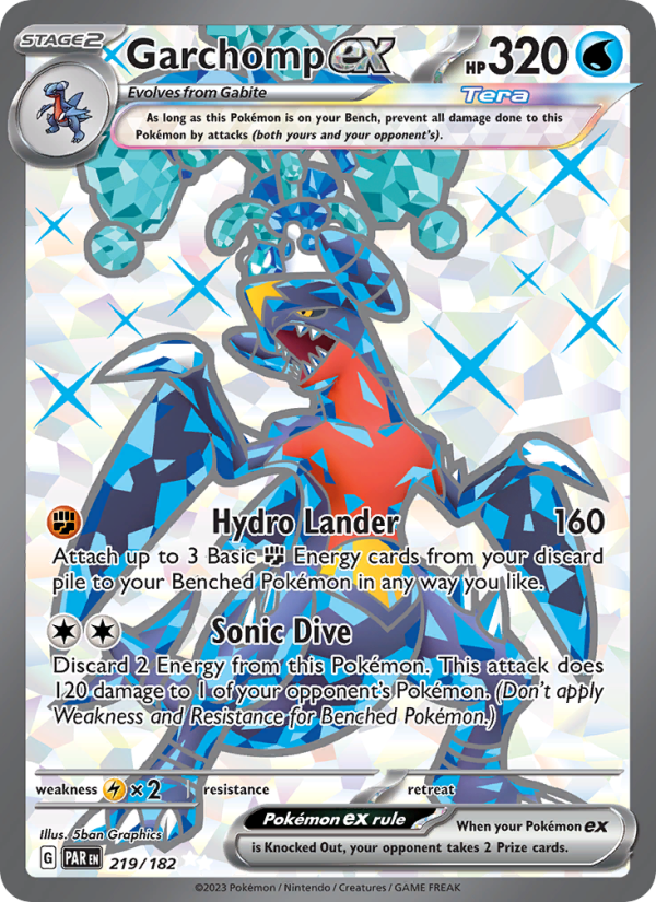 Garchomp ex - 219/182 - SV04: Paradox Rift (Ultra Rare) — SV04: Paradox Rift