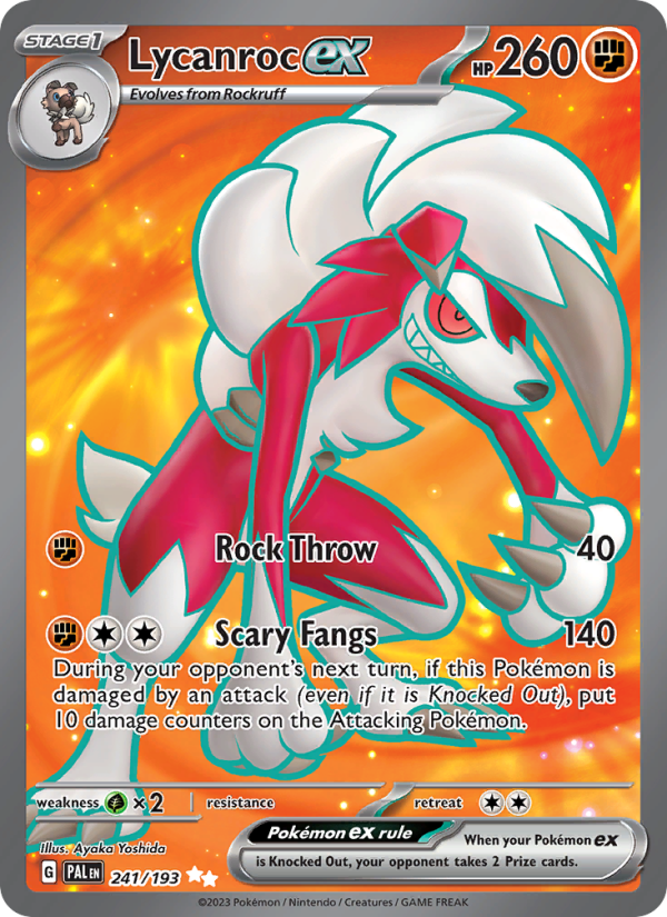 Lycanroc ex - 241/193 - SV02: Paldea Evolved (Ultra Rare) — SV02: Paldea Evolved