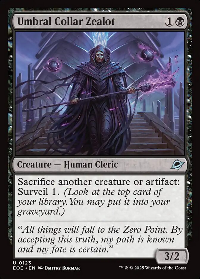 Umbral Collar Zealot - 123 (uncommon) — NEGRO