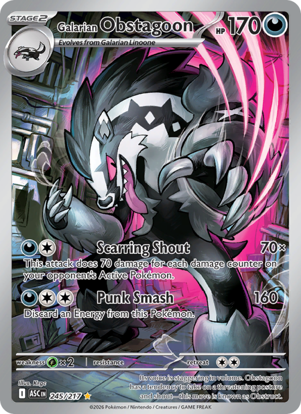 Galarian Obstagoon - 245/217 - ME02.5: Ascended Heroes (Illustration rare) — ME: Ascended Heroes