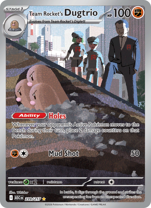 Team Rocket's Dugtrio - 239/217 - ME02.5: Ascended Heroes (Illustration rare) — ME: Ascended Heroes