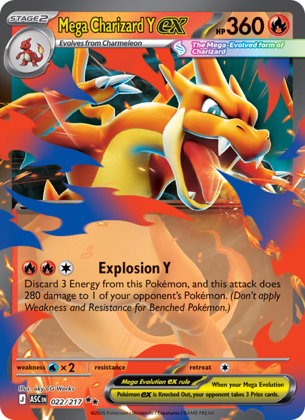 Mega Charizard Y ex - 022/217 - ME02.5: Ascended Heroes (Double rare) — ME: Ascended Heroes