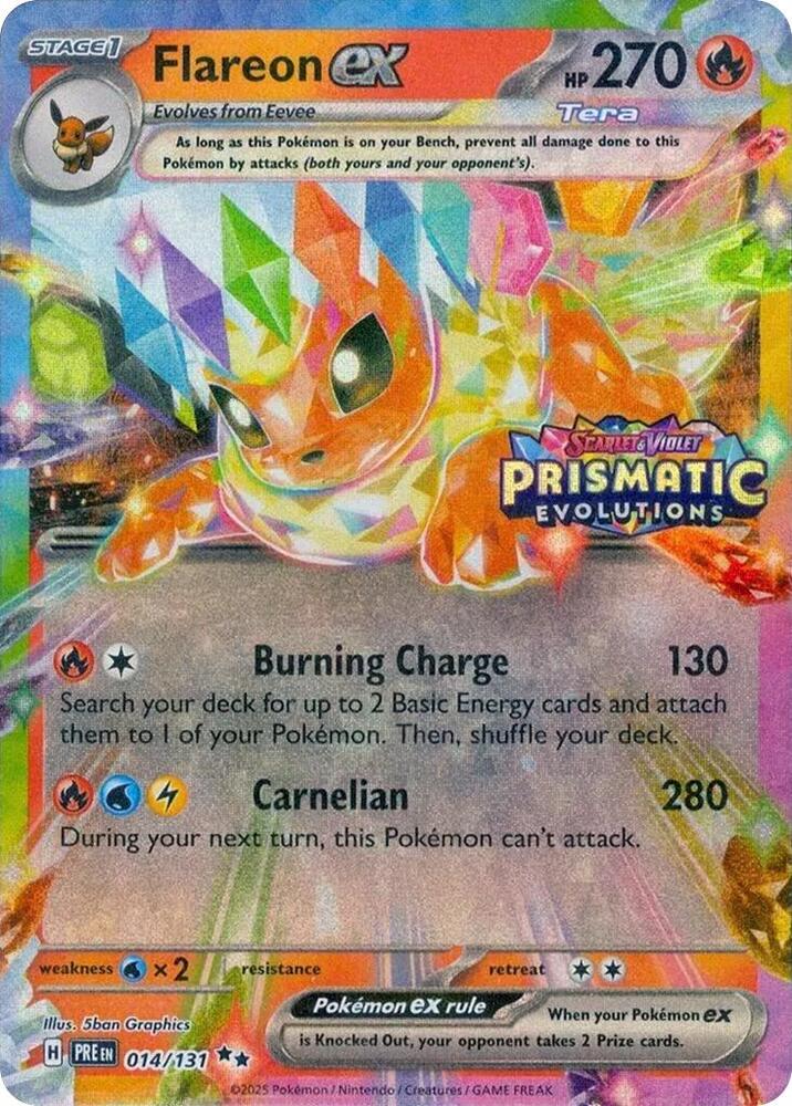 Flareon ex - 014/131 (Prismatic Evolutions Stamp) - Miscellaneous Cards & Products (MCAP) — SV: Prismatic Evolutions