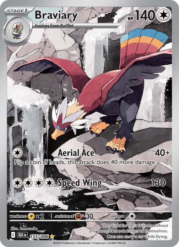Braviary - 155/86 - SV10.5B: Black Bolt (Illustration rare) — SV: Black Bolt