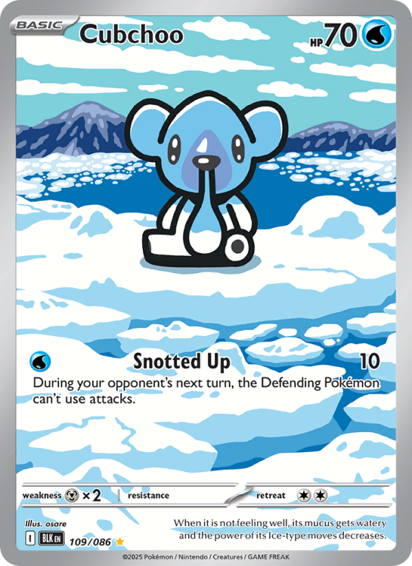 Cubchoo - 109/86 - SV10.5B: Black Bolt (Illustration rare) — SV: Black Bolt
