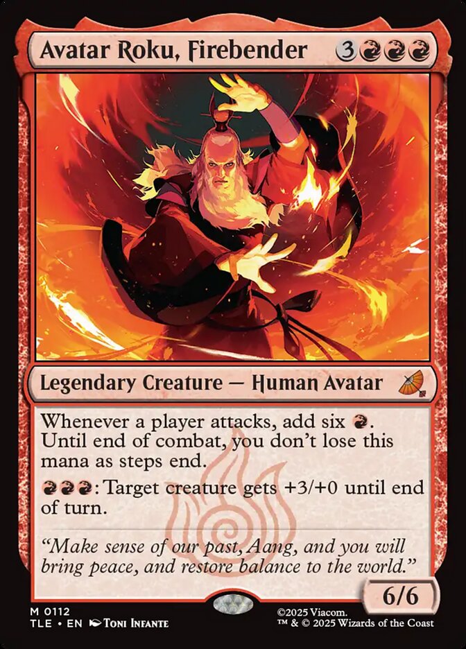 Avatar Roku, Firebender - 112 (mythic)foil — ROJO
