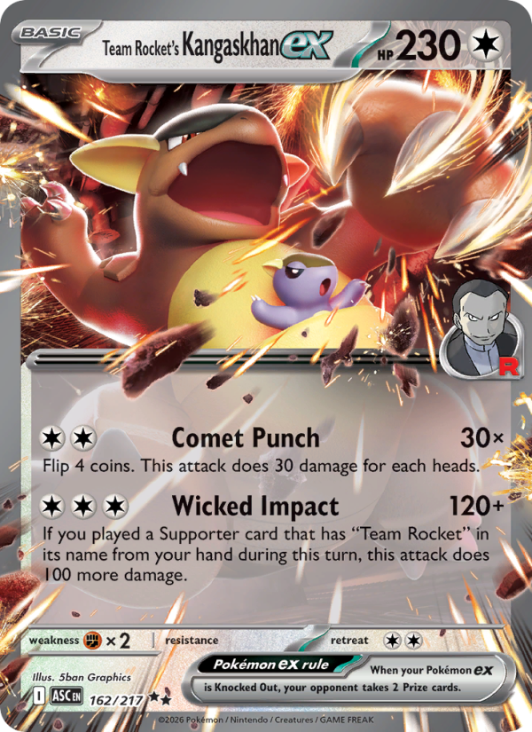 Team Rocket's Kangaskhan ex - 162/217 - ME02.5: Ascended Heroes (Double rare) — ME: Ascended Heroes