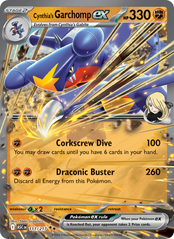 Cynthia's Garchomp ex - 111/217 - ME02.5: Ascended Heroes (Double rare) — ME: Ascended Heroes