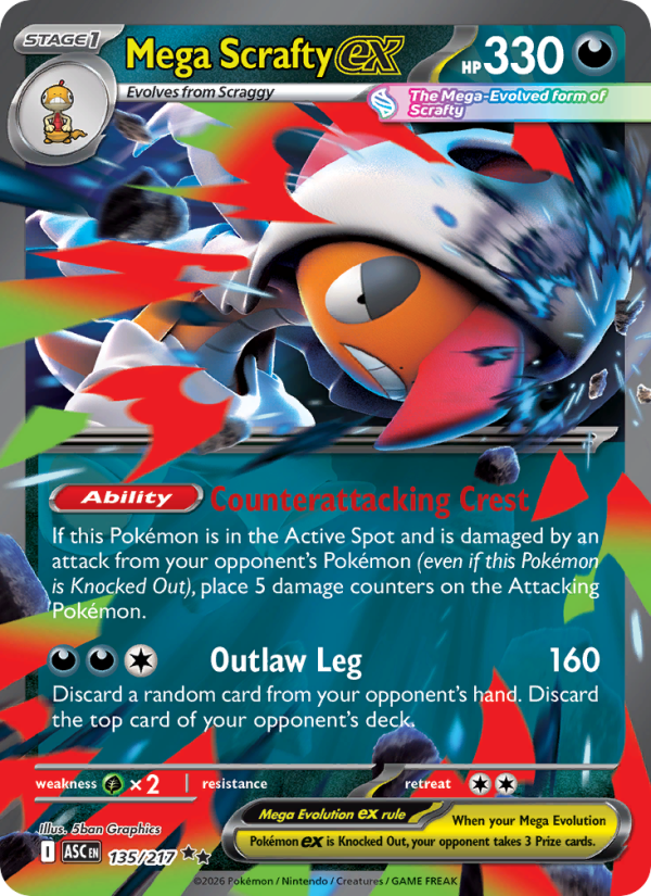 Mega Scrafty ex - 135/217 - ME02.5: Ascended Heroes (Double rare) —