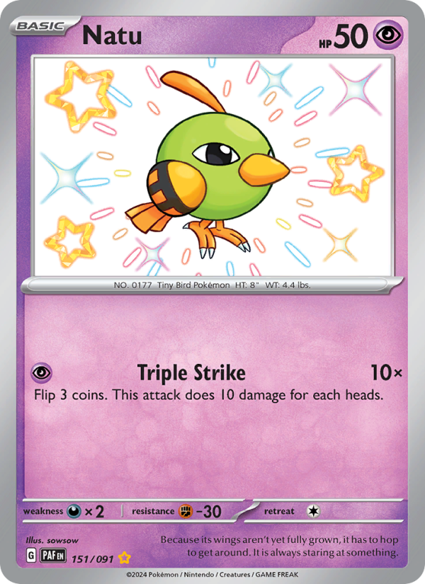Natu - 151/91 - SV04.5: Paldean Fates (Shiny rare) — 