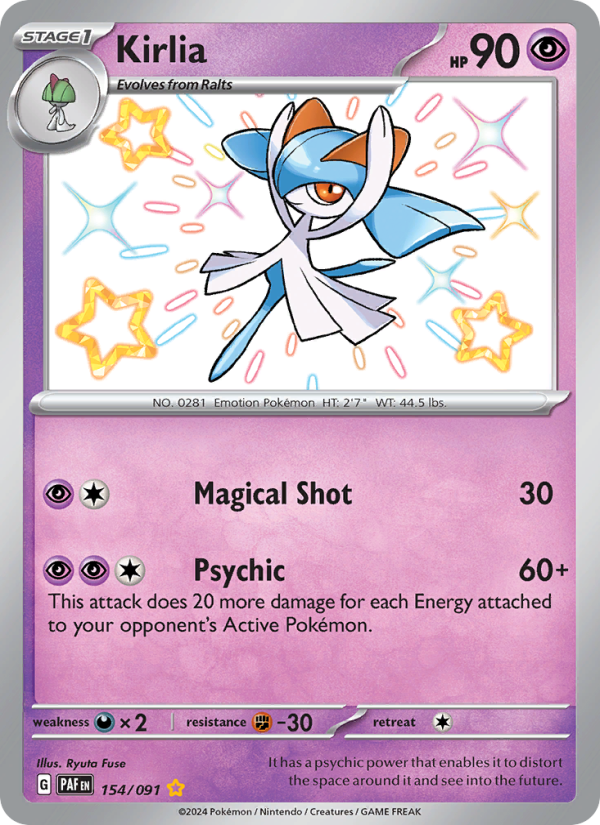 Kirlia - 154/91 - SV04.5: Paldean Fates (Shiny rare) — SV: Paldean Fates