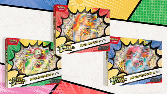 Pokémon TCG: Mega Evolution 2.5 - "Ascended Heroes" Mega Meganium,Emboar,Feraligatr ex Set — 