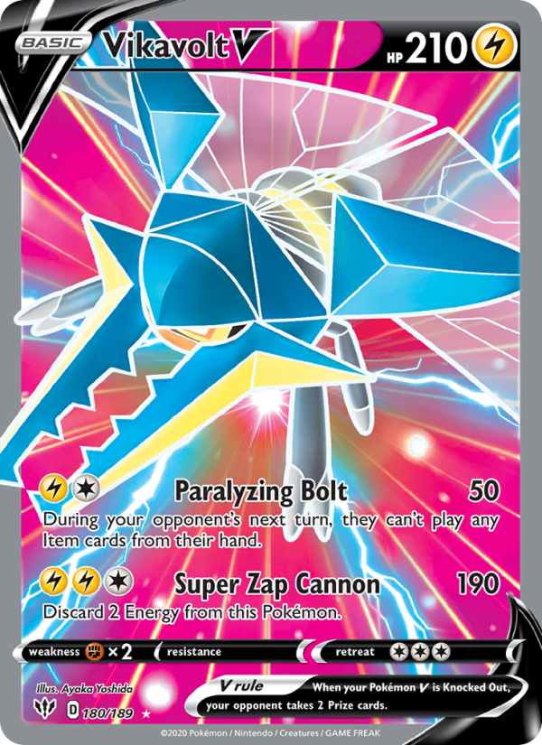 Vikavolt V - 180/189 - SWSH3: Darkness Ablaze (Ultra Rare) — SWSH03: Darkness Ablaze
