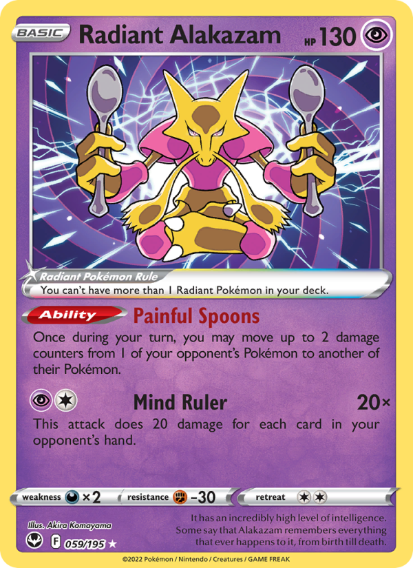 Radiant Alakazam - 059/195 - SWSH12: Silver Tempest (Radiant Rare) — SWSH12: Silver Tempest