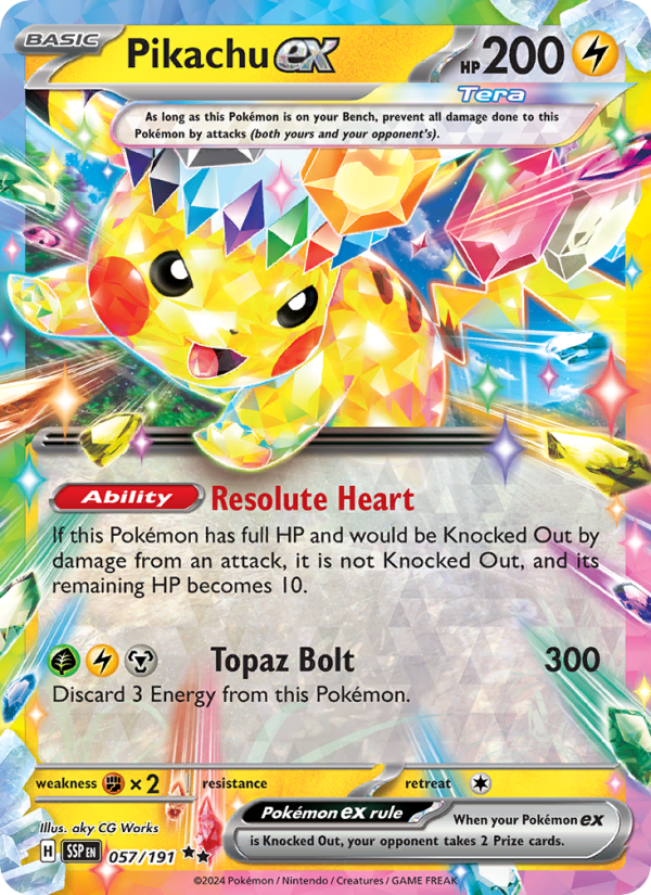 Pikachu ex - 057/191 - SV08: Surging Sparks (Double rare) —
