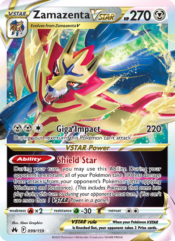 Zamazenta VSTAR - 099/159 - SWSH12.5: Crown Zenith (Holo Rare VSTAR) — Crown Zenith