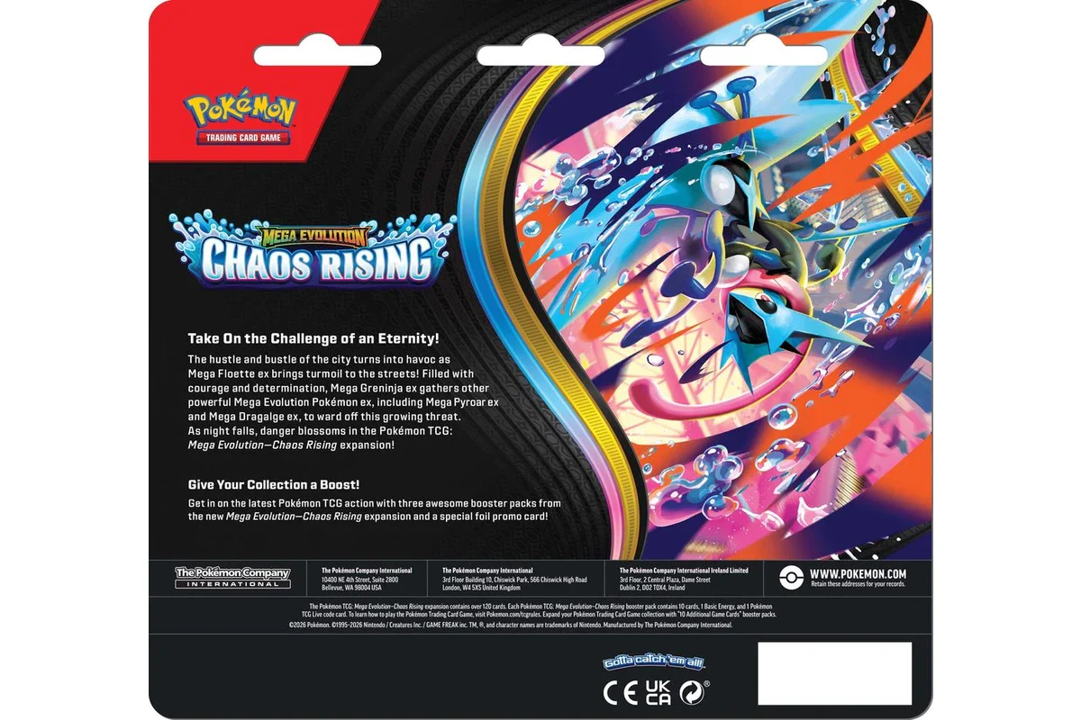 Pokémon TCG: Mega Evolution 4 - "Chaos Rising" 3-Booster Blister — Pokémon TCG Producto Sellado