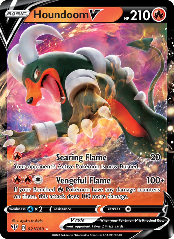 Houndoom V - 21/189 - SWSH3: Darkness Ablaze (Holo Rare V) — SWSH03: Darkness Ablaze