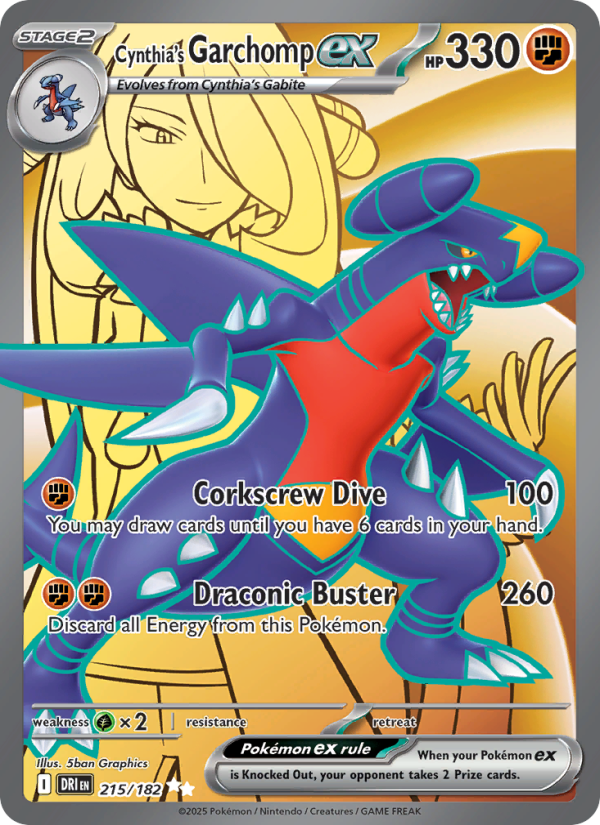 Cynthia's Garchomp ex - 215/182 - SV10: Destined Rivals (Ultra Rare) — SV10: Destined Rivals