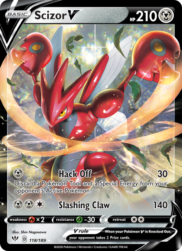 Scizor V - 118/189 - SWSH3: Darkness Ablaze (Holo Rare V) — SWSH03: Darkness Ablaze