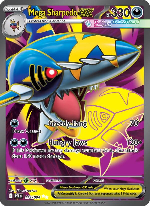 Mega Sharpedo ex - 113/94 - ME02: Phantasmal Flames (Ultra Rare) — ME02: Phantasmal Flames