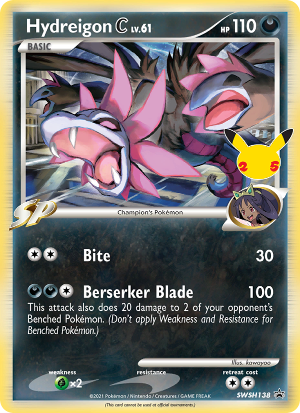 Hydreigon C - SWSH138/307 - SWSHP: SWSH Black Star Promos (None) — SWSH: Sword & Shield Promo Cards