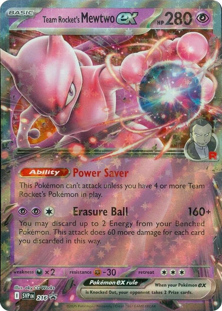 Team Rocket's Mewtwo ex - 216/225 - SVP: SVP Black Star Promos (None) — SV: Scarlet & Violet Promo Cards