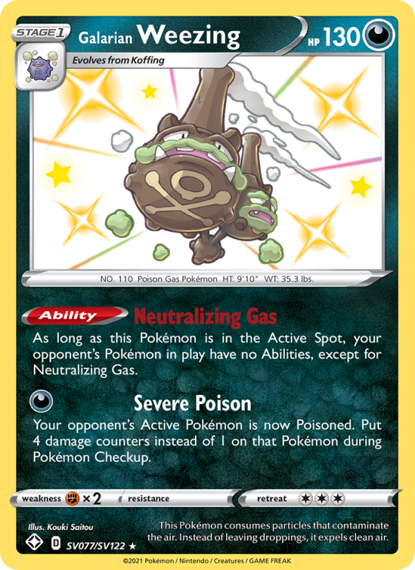 Galarian Weezing - SV077/72 - SWSH4.5: Shining Fates (Shiny rare) — Shining Fates