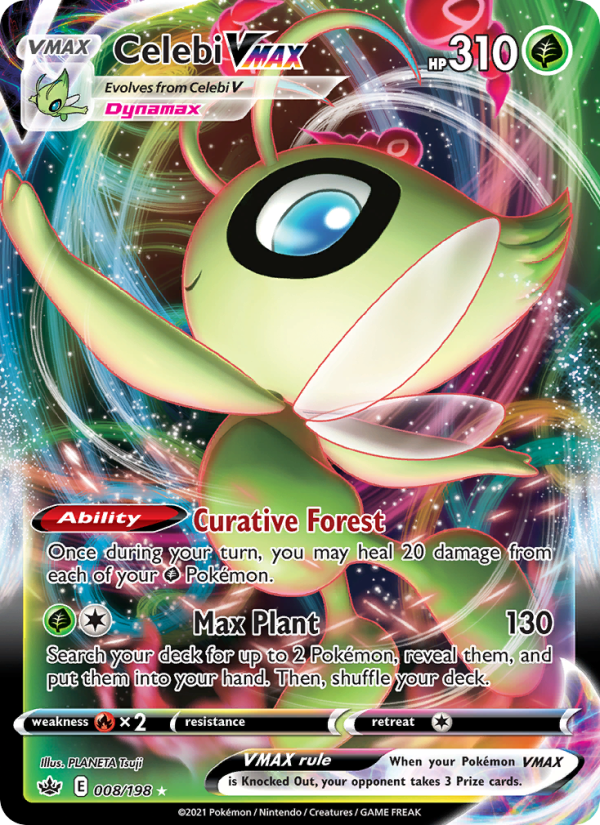 Celebi VMAX - 8/198 - SWSH6: Chilling Reign (Holo Rare VMAX) — SWSH06: Chilling Reign
