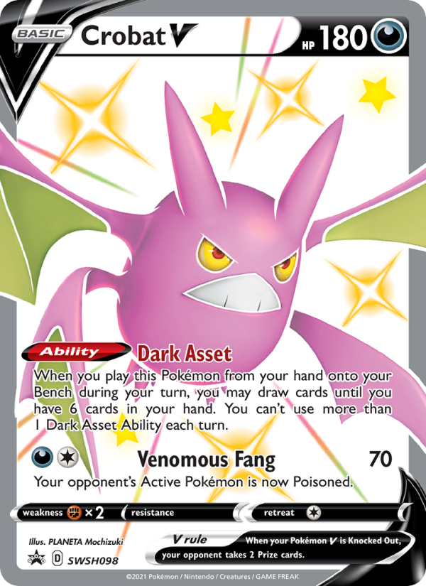 Crobat V - SWSH098/307 - SWSHP: SWSH Black Star Promos (None) — SWSH: Sword & Shield Promo Cards