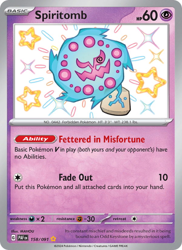 Spiritomb - 158/91 - SV04.5: Paldean Fates (Shiny rare) — SV: Paldean Fates