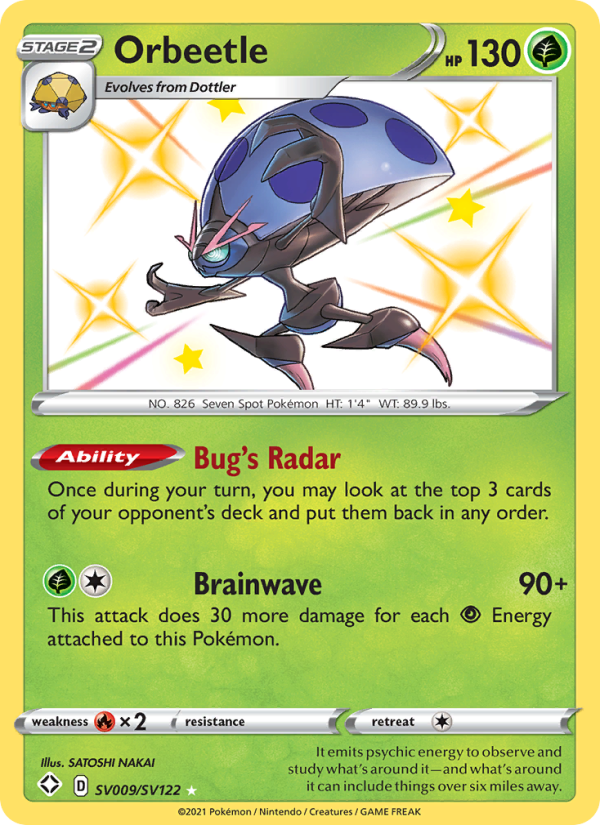 Orbeetle - SV009/72 - SWSH4.5: Shining Fates (Shiny rare) — Shining Fates