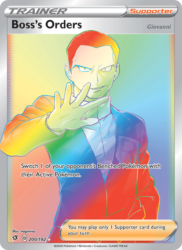 Boss's Orders (Giovanni) - 200/192 - SWSH2: Rebel Clash (Secret Rare) — SWSH02: Rebel Clash