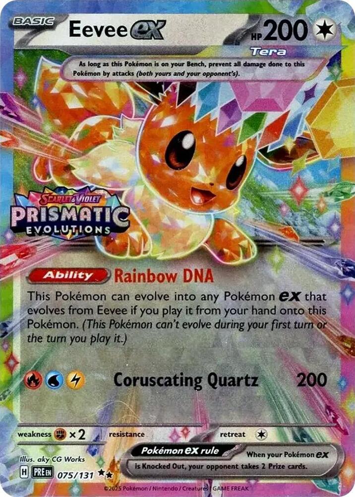 Eevee ex - 075/131 (Prismatic Evolutions Stamp) - Miscellaneous Cards & Products (MCAP) — SV: Prismatic Evolutions