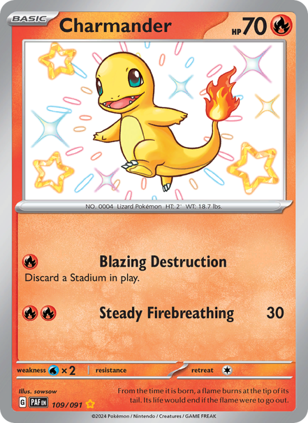 Charmander - 109/91 - SV04.5: Paldean Fates (Shiny rare) — SV: Paldean Fates