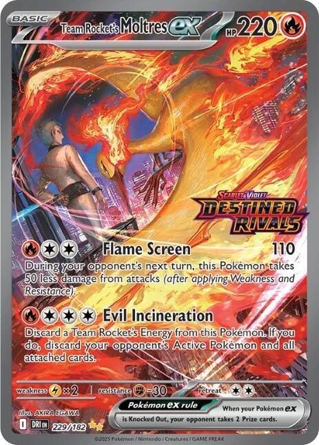 Team Rocket's Moltres ex - 229/182 (Destined Rivals Stamp) - Miscellaneous Cards & Products (MCAP) — SV10: Destined Rivals