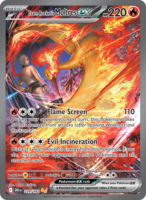 Team Rocket's Moltres ex - 229/182 - SV10: Destined Rivals (Special illustration rare) — SV10: Destined Rivals