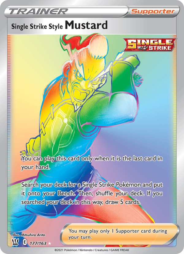 Single Strike Style Mustard - 177/163 - SWSH5: Battle Styles (Secret Rare) — SWSH05: Battle Styles